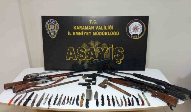 Karaman’da uyuşturucu ve ruhsatsız silahlar ele geçirildi: 8 kişi tutuklandı