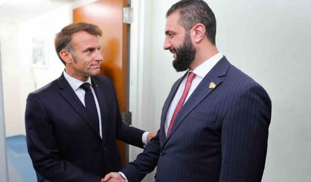 Suriye Devlet Başkanı eş-Şara, Fransa Cumhurbaşkanı Macron ile görüştü