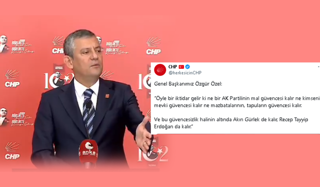 Özgür Özel'den İktidara Sert Uyarı
