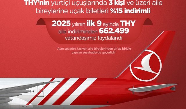 Aile Yılı’nda 662 bin kişi THY’nin yüzde 15 indirimli uçuş fırsatından yararlandı