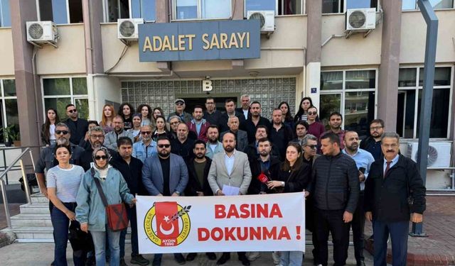Aydın’da gazeteciler, meslektaşlarına destek için bir araya geldi
