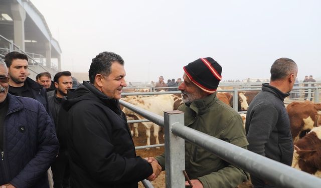 Başkan Demir hayvan pazarını ziyaret etti