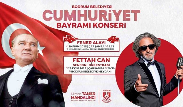 Bodrum’da ünlü sanatçı Cumhuriyet konserinde sahne alacak