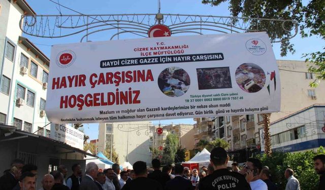 Cizre Müftülüğü, Gazze’ye yardım göndermek için  hayır çarşısı kurdu
