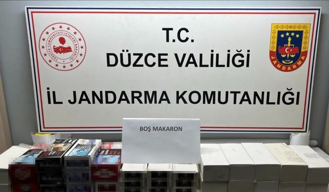 Düzce’de 86 bin makaron ele geçirildi