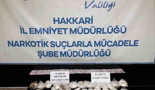 Hakkari’de 31 kilo uyuşturucu ele geçirildi