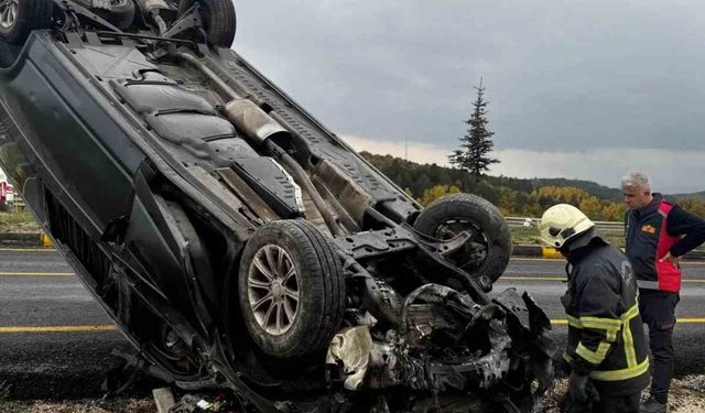 Kastamonu’da takla atan hafif ticari aracın sürücüsü yaralandı
