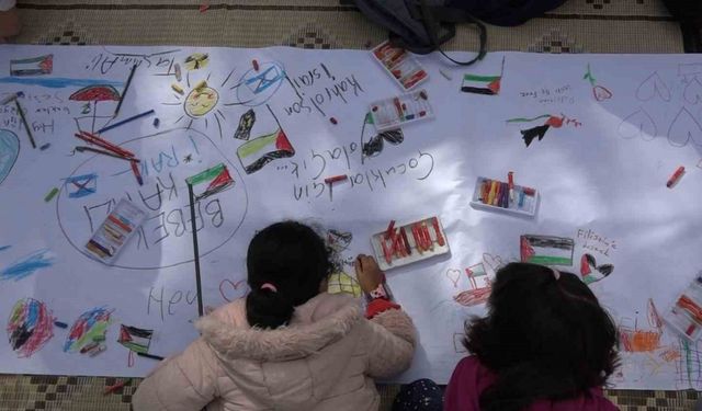 Kırklareli’nde "Filistinli çocuklar için çiz" etkinliği