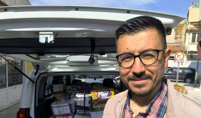 Kurulacak yeni kütüphane için tek başına elini taşın altına koydu