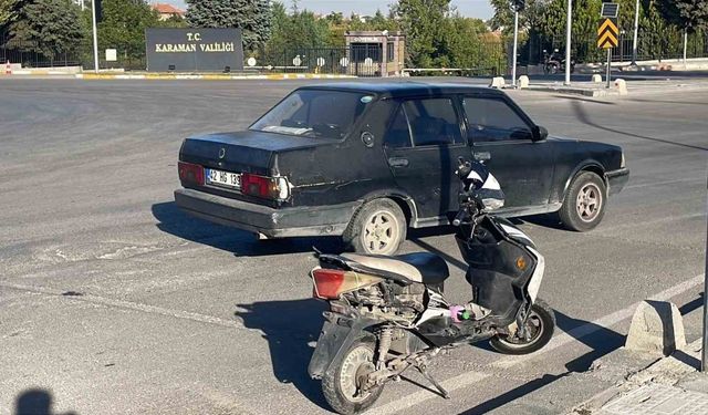 Otomobille elektrikli bisiklet çarpıştı: 1 yaralı
