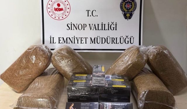 Sinop’ta 30 kilo tütün ve 3 bin makaron ele geçirildi