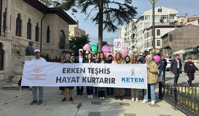 Sinop’ta meme kanseri farkındalık yürüyüşü yapıldı