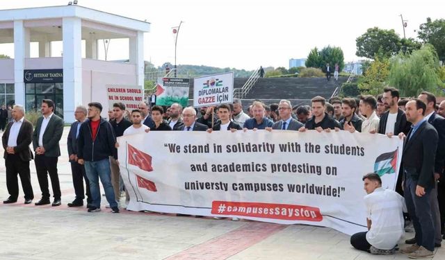 Sinop’ta üniversite öğrencilerinden Gazze’ye destek