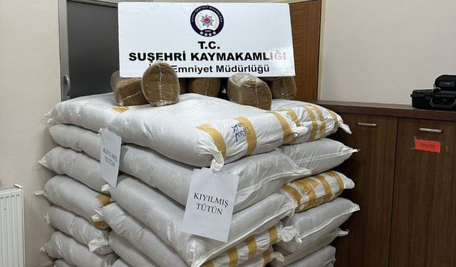 Sivas’ta kaçak tütün operasyonu: 900 kilo kıyılmış tütün ele geçirildi