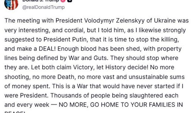 Trump’tan Zelenskiy görüşmesi hakkında açıklama: "Ona bir anlaşma yapma zamanının geldiğini söyledim"