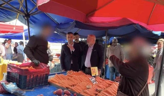 Vatandaş şikayet etti, kayıtsız kalmayan belediye başkanı pazarcılara sert tepki gösterdi