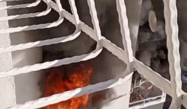 Apartman dairesi alevlere teslim oldu