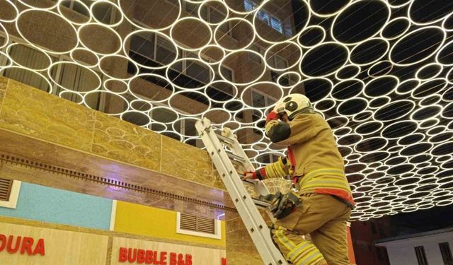 Hatay’da duvar boşluğuna sıkışan kedi itfaiye ekiplerince kurtarıldı