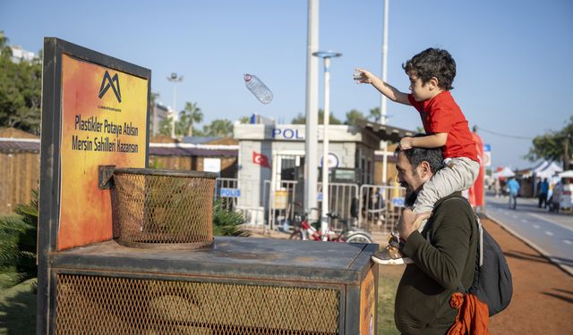Mersin sahillerinden 1 ton plastik geri dönüştürüldü
