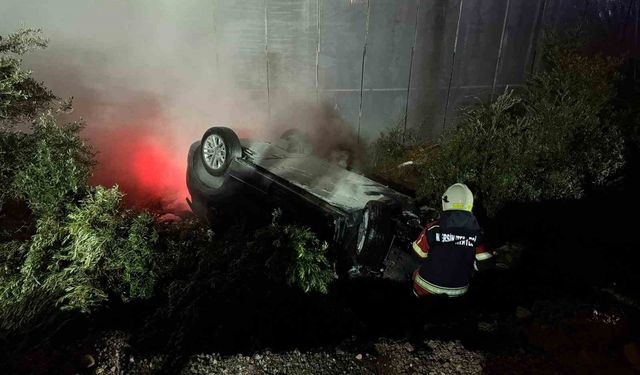 Mersin’de Elektrikli Araç Kaza Yaptı, Batarya Yandı
