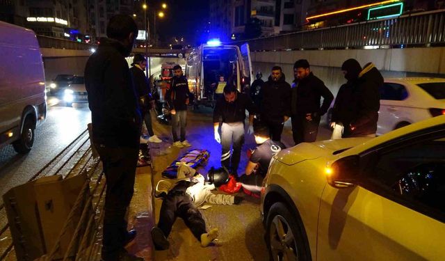 Yavaşlayan trafiği son anda fark etti, önce otomobile ardından bariyere çarptı