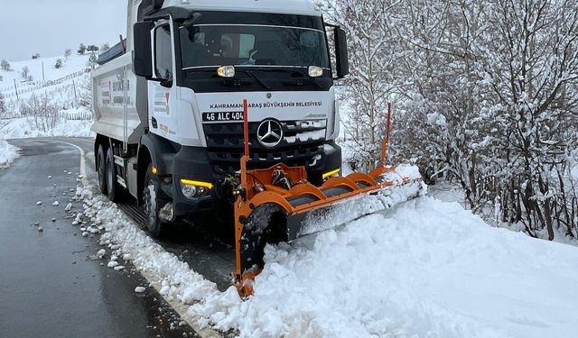 Kahramanmaraş'ta karla mücadele