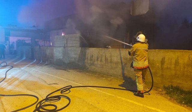 Reyhanlı'da konteyner alevlere teslim oldu