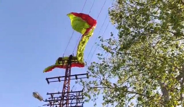 Osmaniye'de yamaç paraşütü pilotu iniş sırasında elektrik tellerine takıldı