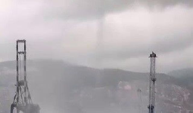 İskenderun Körfezi'nde oluşan hortum cep telefonu kamerasına yansıdı