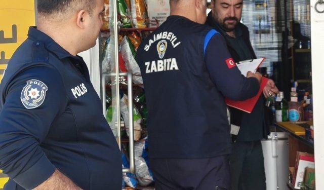 Saimbeyli'de zabıta ve polis ekiplerinden ortak denetim