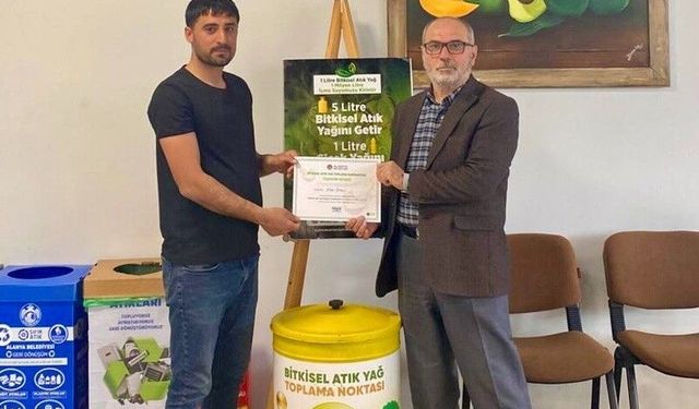 Alanya'da 3 ayda 572 litre atık yağ geri dönüşüme kazandırıldı