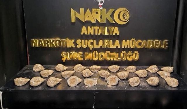 Antalya'da 16,6 kilogram eroin ele geçirildi