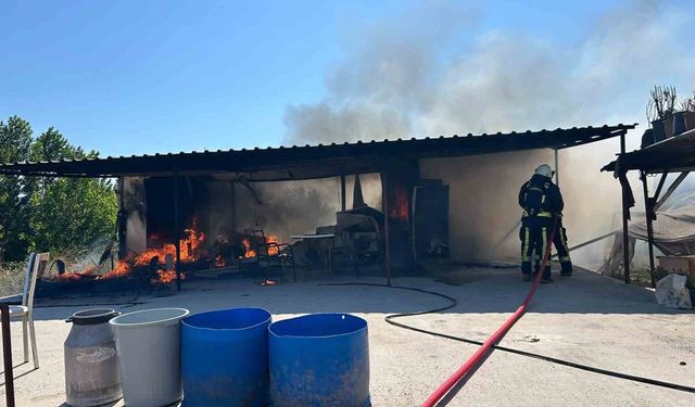 Besiciye ait konteyner, yangında kullanılamaz hale geldi