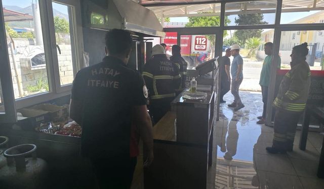 Hassa'da dönercide korkutan yangın