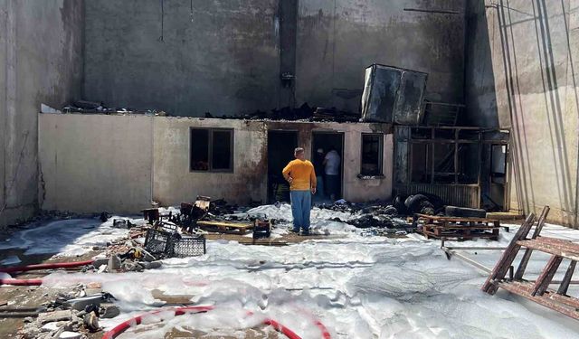 Mersin Hali'nde çatı tadilatı yangınla bitti