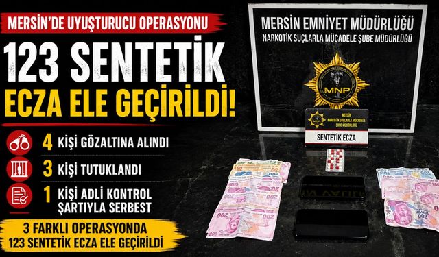 Mersin Polisinden 3 İlçede Operasyon: 3 Tutuklama
