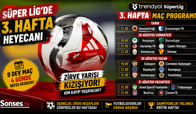 Süper Lig'de 3. hafta heyecanı başlıyor