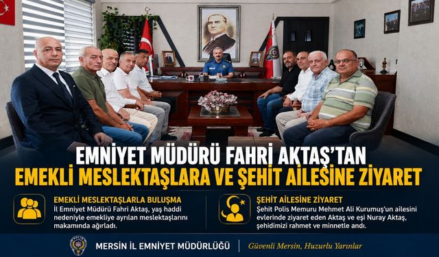 Mersin Emniyet Müdüründen emekli polislere veda
