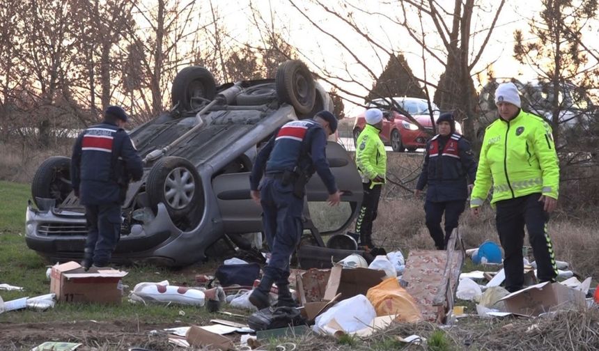 Kırklareli’nde şarampole devrilen otomobilin sürücüsü hayatını kaybetti