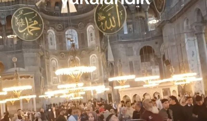 Ayasofya’da deprem paniği kamerada