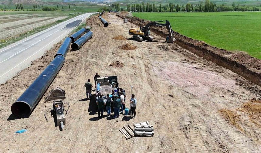 Bayburt Kırklartepe Barajı sulama inşaatında çalışmalar devam ediyor