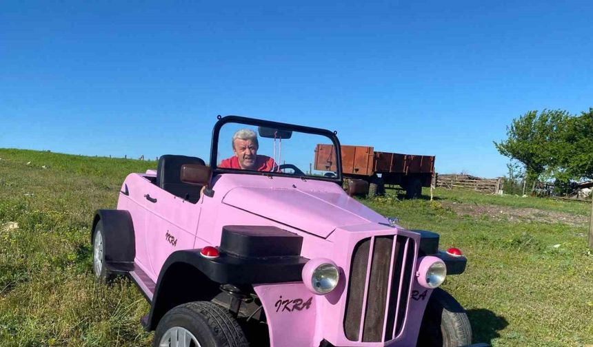 Gören bir daha bakıyor: Çapa makinesi motoruyla 15 günde klasik otomobil yaptı
