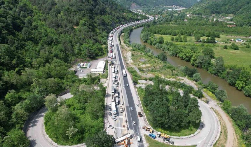 Hafif ticari araca çarpan 25 ton tavuk yemi yüklü tır D-650’yi kapattı
