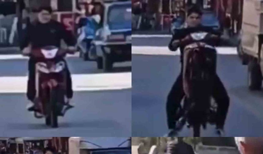 Motosikletin önünü kaldırdı, 41 bin TL ceza yedi