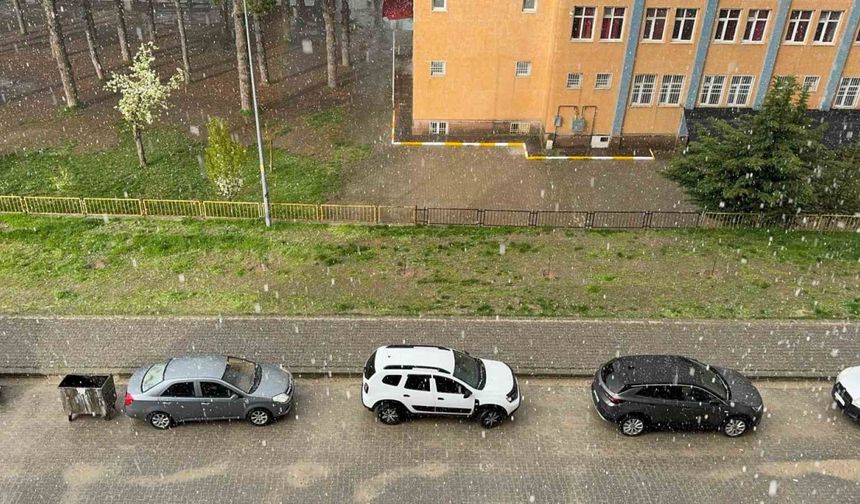 Tatvan’da dolu yağışı