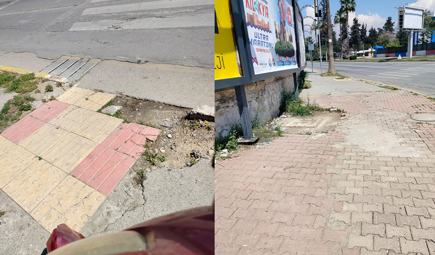 Engelli Vatandaşlar Mersin Kaldırımlarında Tutsak