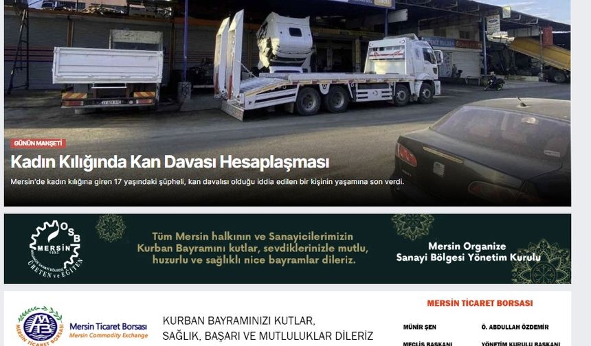 MERSİN TİC. BORSASI KURBAN BAYRAMI KUTLAMA İLANI