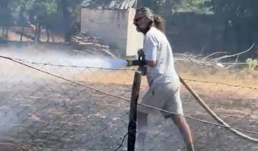 Çanakkale’de yangın söndürme çalışmalarına ünlü oyuncudan destek