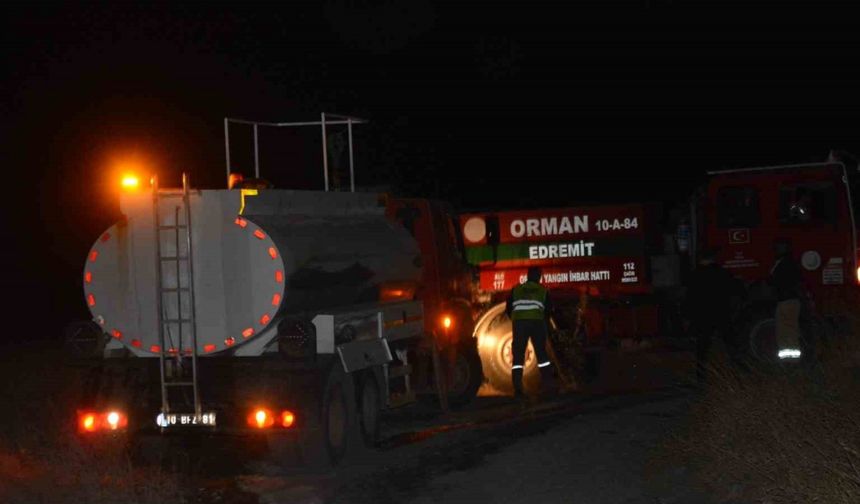 Cunda Adası’nda korkutan makilik yangını