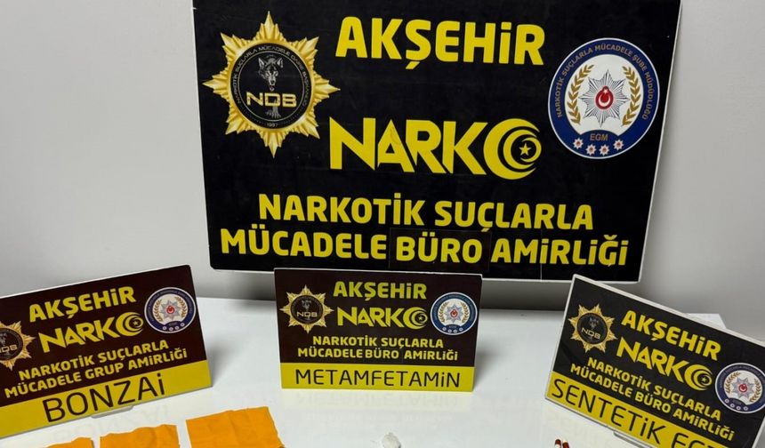 Akşehir’de uyuşturucu tacirlerine operasyon: 1 tutuklama
